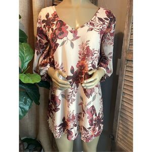 Lulus Shifting Dears Neutral Color Floral Mini Dress